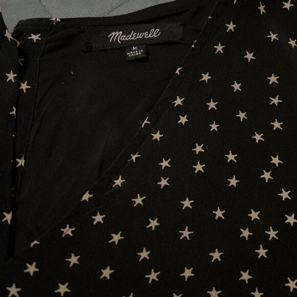 Madewell Starry Night Long Sleeve Silk Dress - Picture 3 of 5